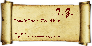 Tomásch Zalán névjegykártya